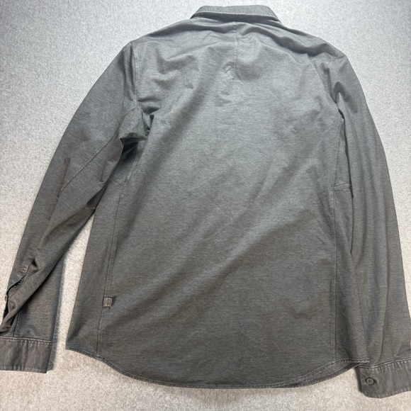 Lululemon Shirt Men Medium Gray Black Dress Athleisure Preppy *flaw - Picture 3 of 7